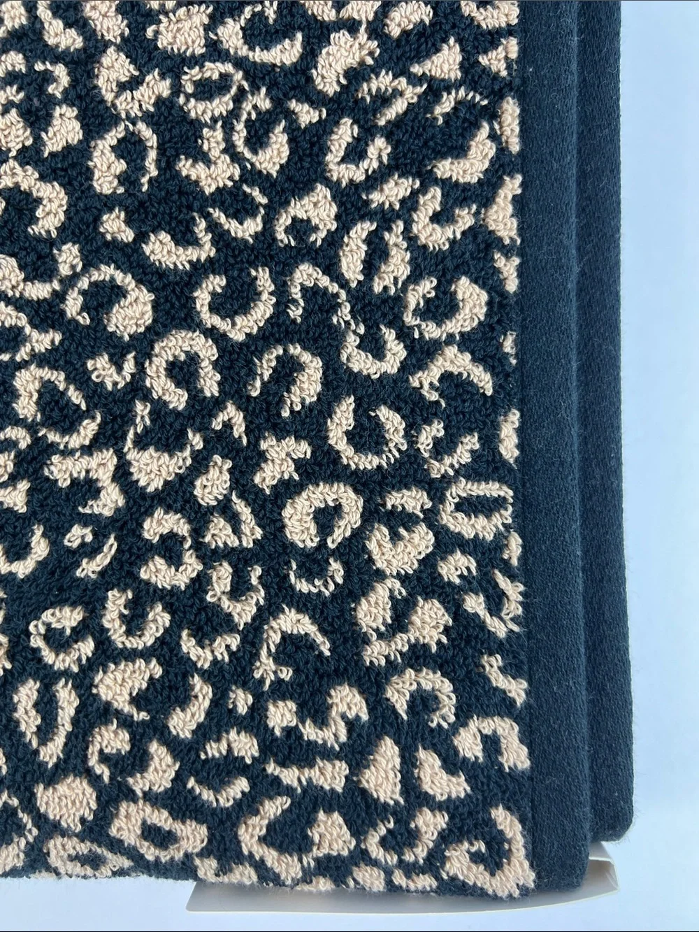 Rachel Zoe Bath Towel Leopard Cheetah Animal Print Black Tan Cotton 1 Pc NEW